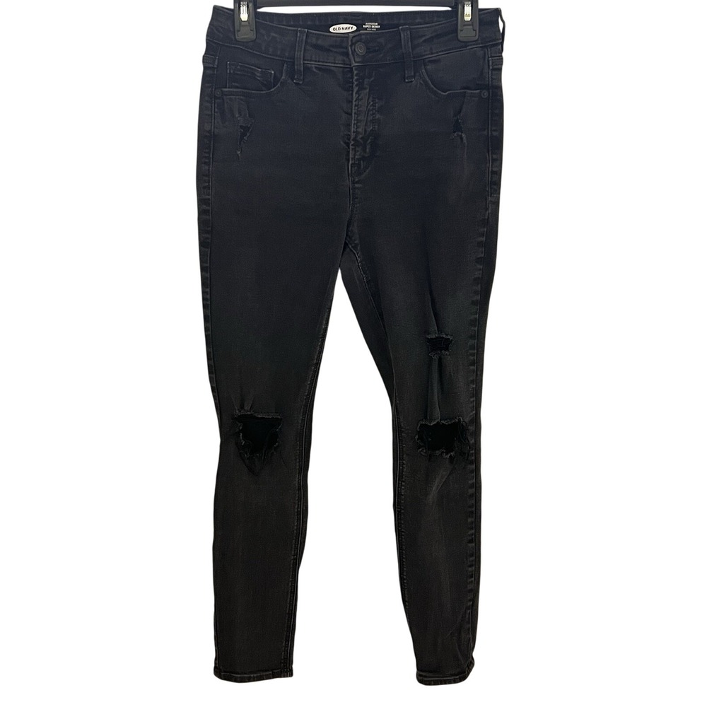 OLD NAVY Rockstar Super Skinny High Rise Jeans Black Women's Size 6
